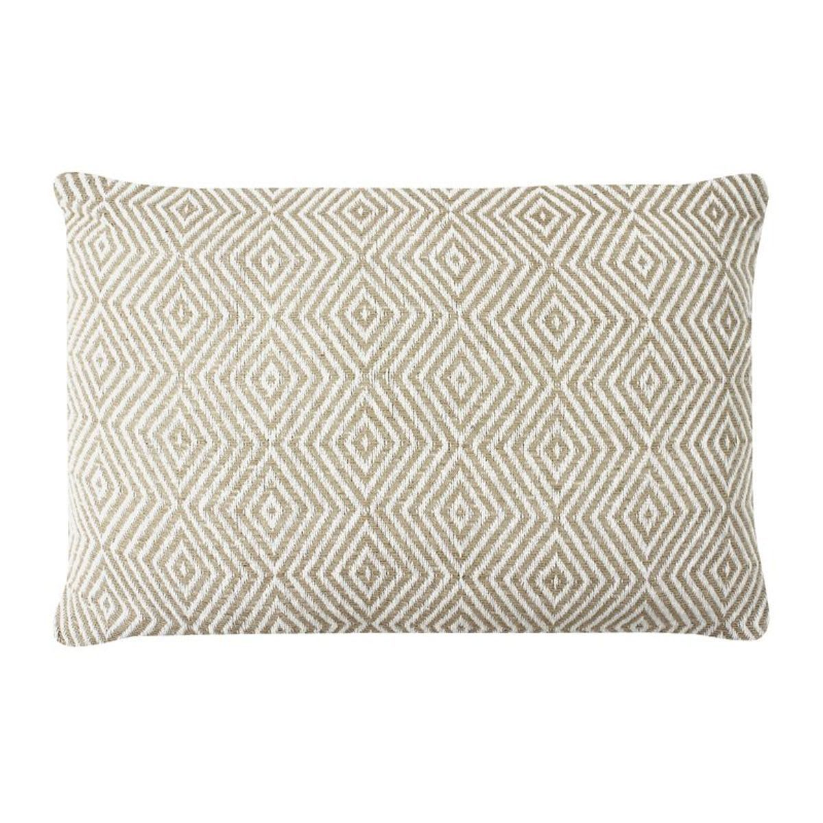 Coussin ethnique Japandi motif ikat blanc et beige 60x40 – Escapade