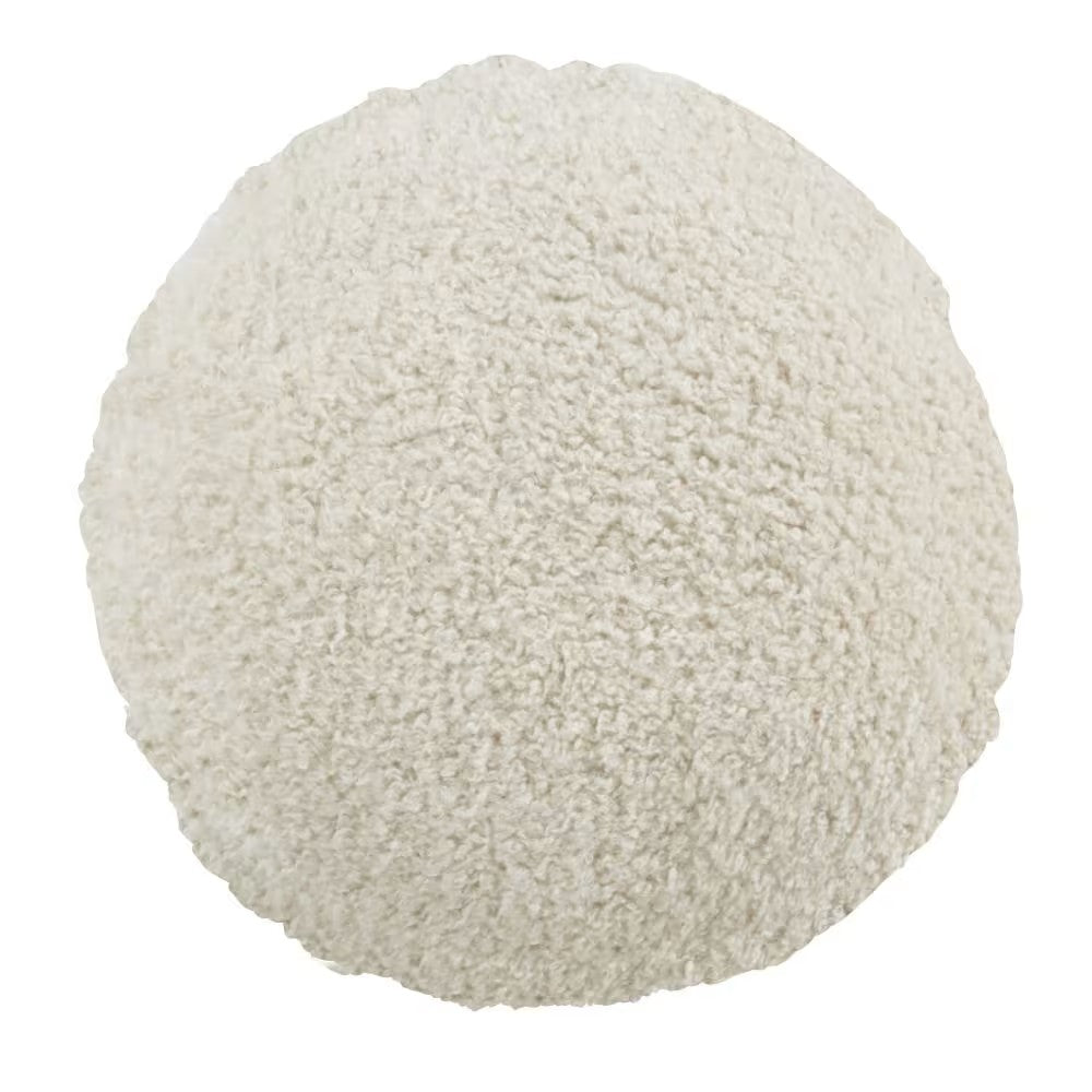 Coussin Japandi rond effet laine bouclée écru – IGNACIO