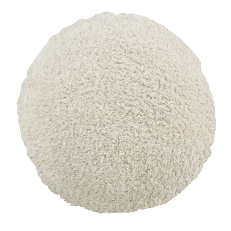 Coussin Japandi rond effet laine bouclée écru – IGNACIO