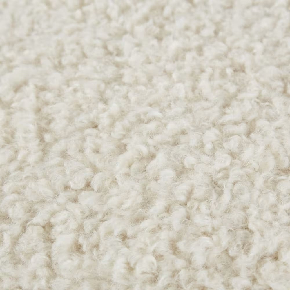 Coussin Japandi rond effet laine bouclée écru – IGNACIO