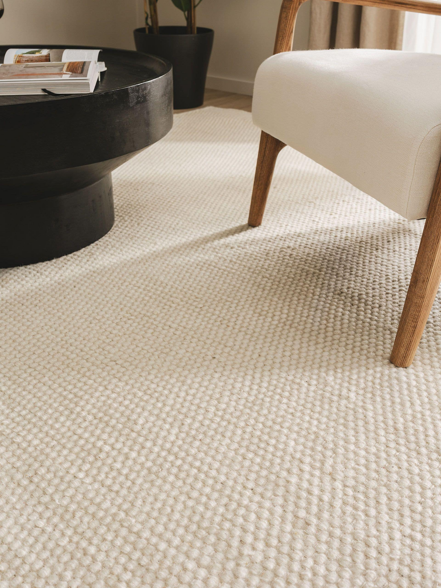 Tapis Japandi Laine Blanc – Rocco