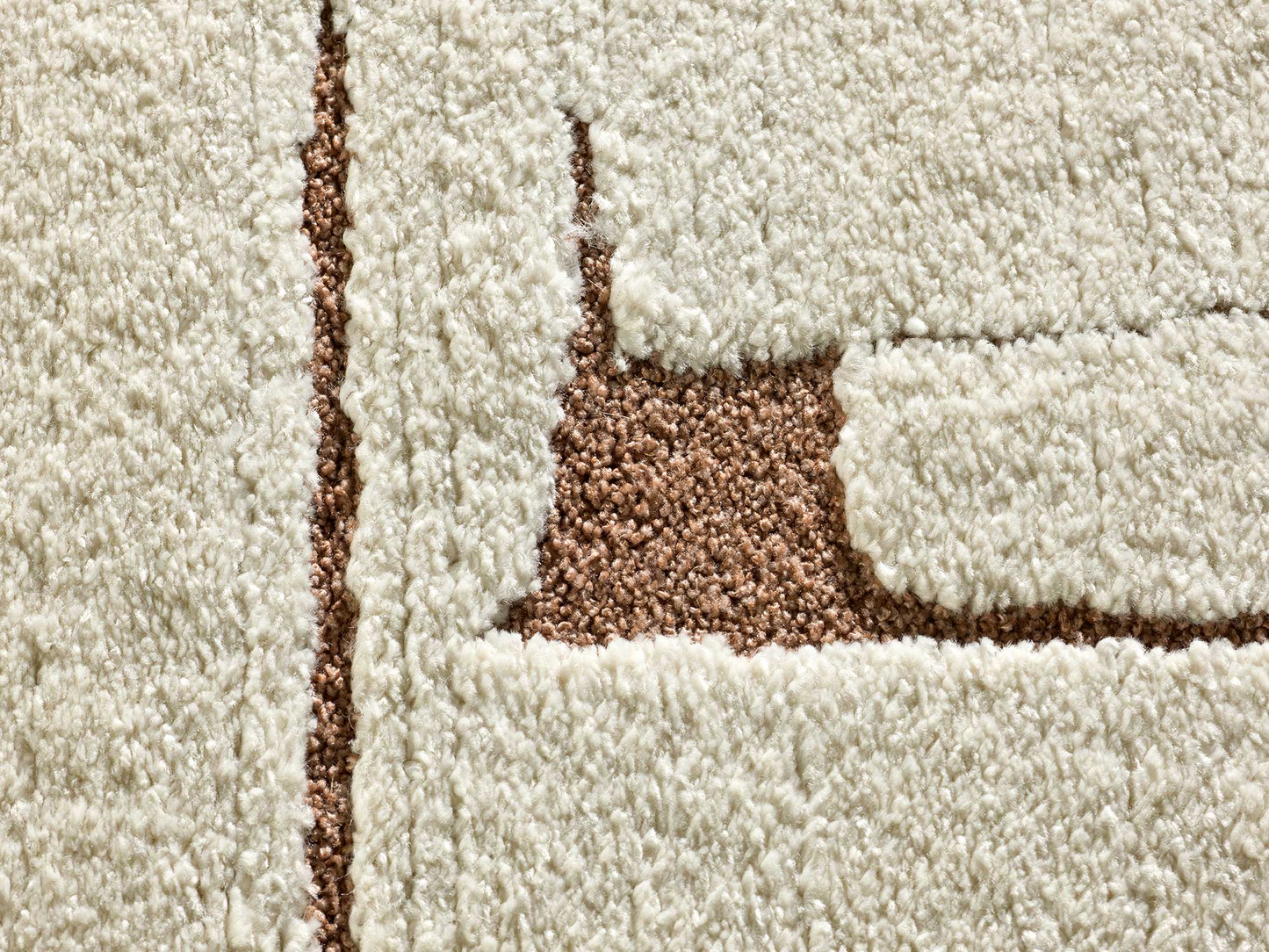 Tapis Japandi Relief Crème Rouille – Candela