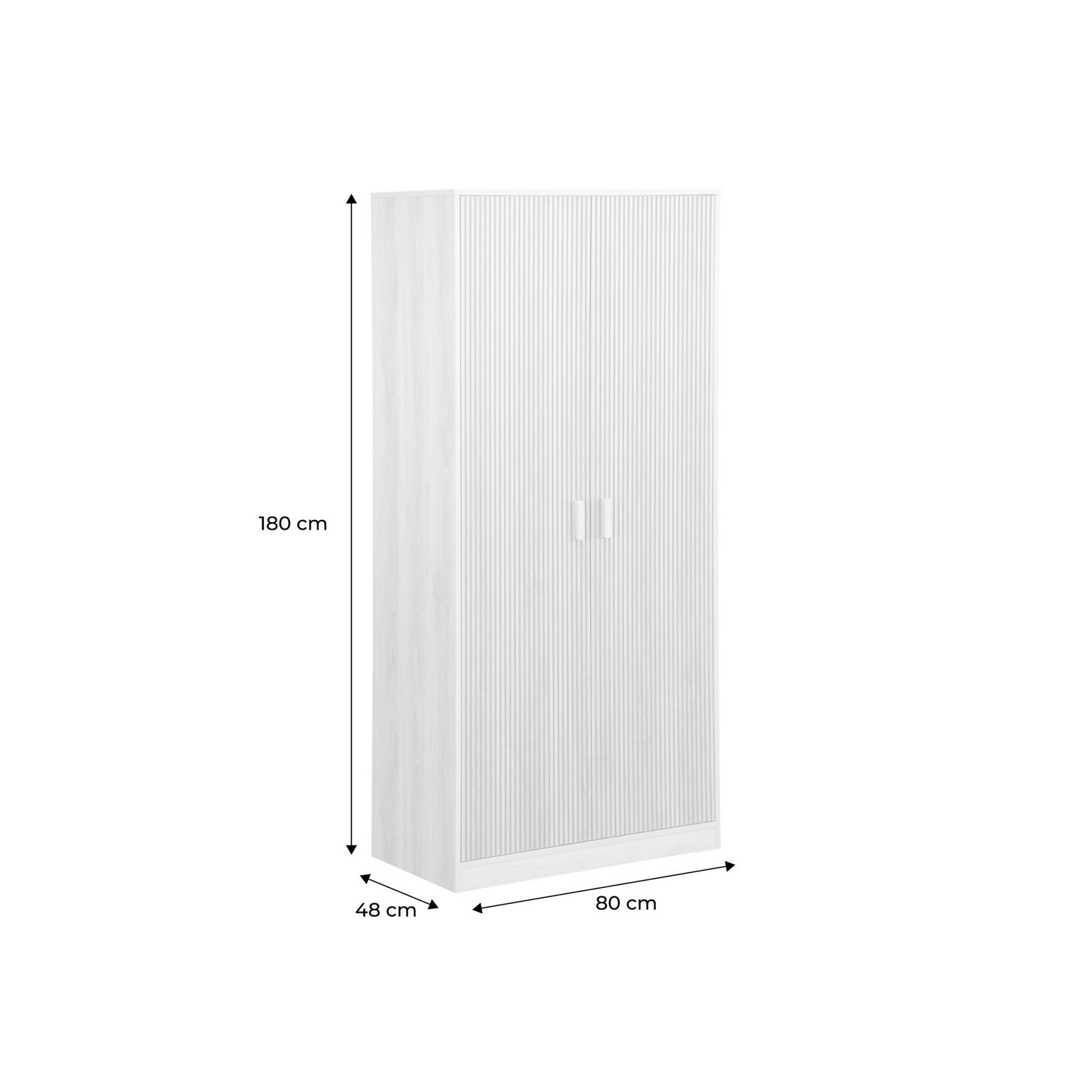 Armoire Japandi 2 portes penderie et rangements – Linear