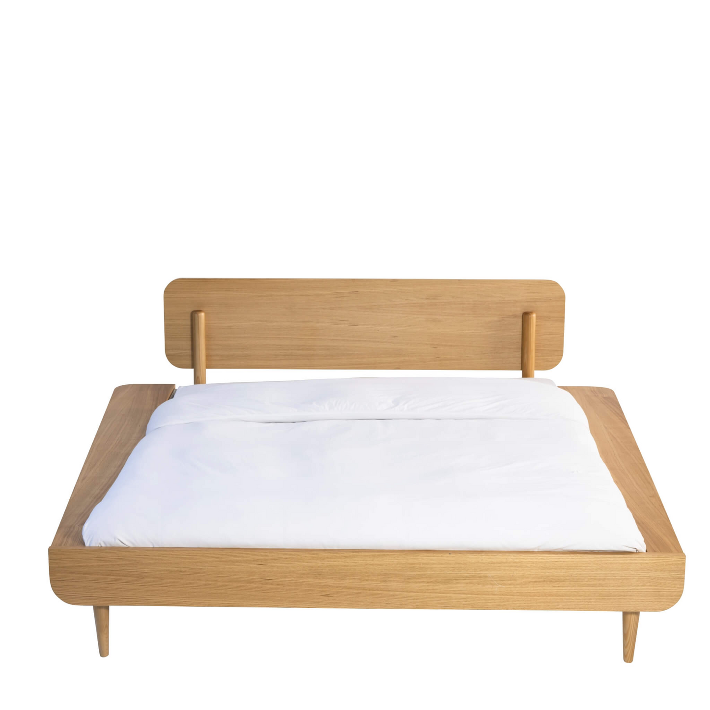 Ensemble Lit et Tête de Lit Japandi en Bois Naturel – Nom du Produit