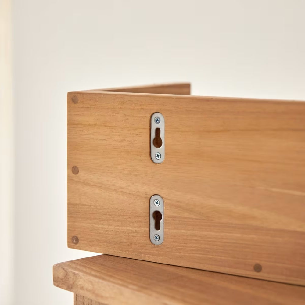 Étagère Japandi de salle de bain en teck massif 60 cm – Sasha