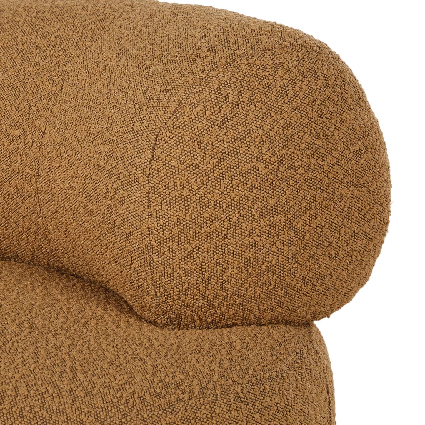 Fauteuil Japandi pivotant en bouclette ocre – Swivel