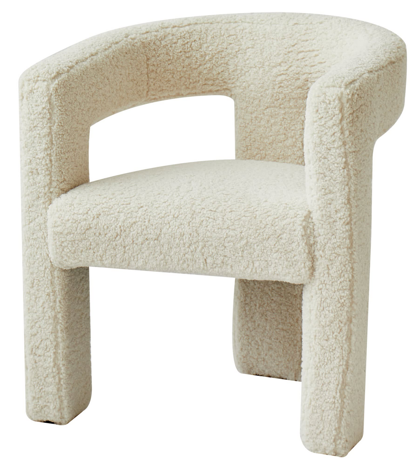 Fauteuil Japandi scandinave en bouclettes blanches – CHESS