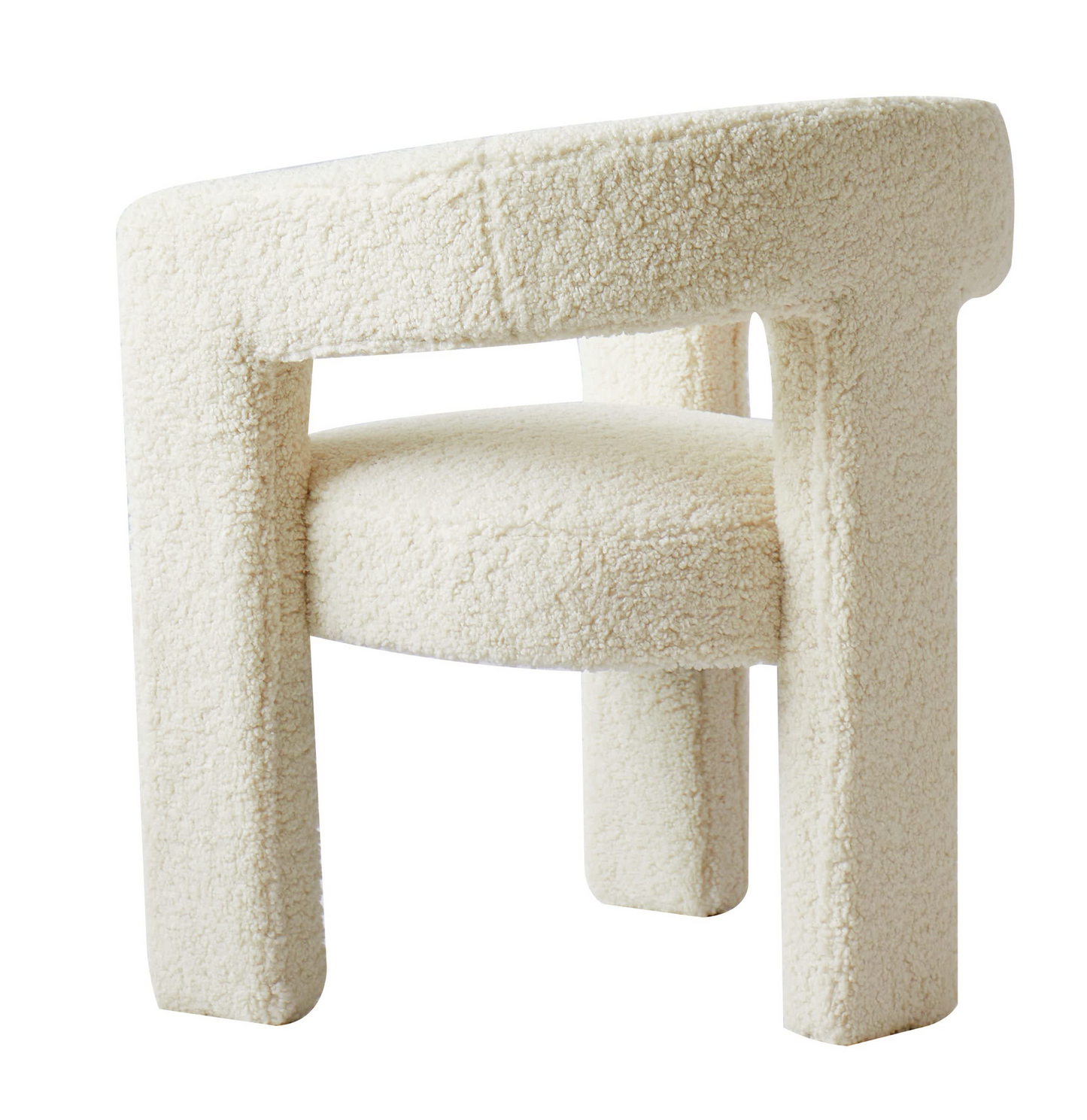Fauteuil Japandi scandinave en bouclettes blanches – CHESS