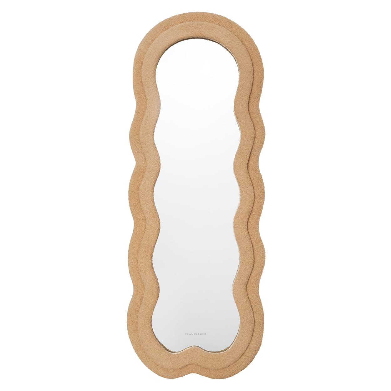 Miroir Mural Asymétrique Japandi grand 160x60 cm marron – Teddy
