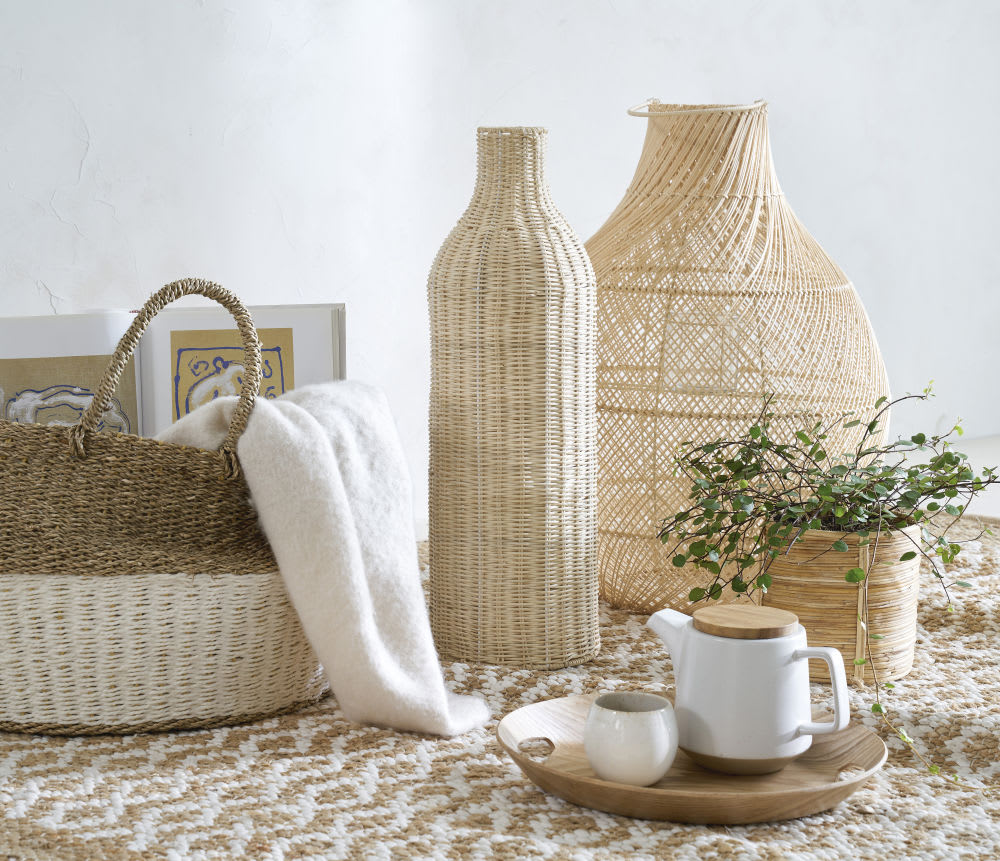 Vase Grand Rotin Tressé Japandi H61 – MANON