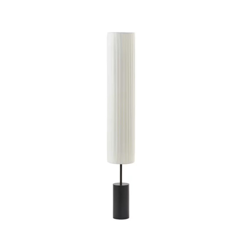 Grande lampe à poser Japandi métal noir, abat-jour plissé crème – Tabata
