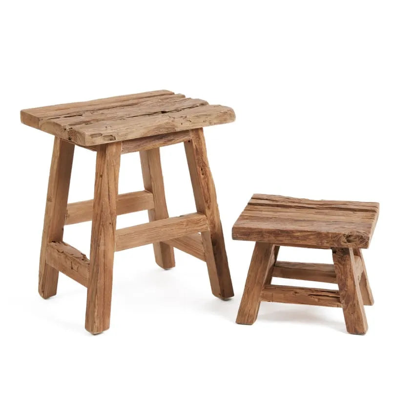 Tabouret Japandi Bois Recyclé – Summer