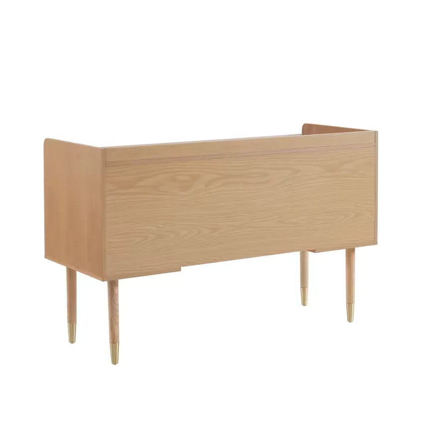 Bureau Japandi Chêne & Cannage Rotin 130 cm – Leon