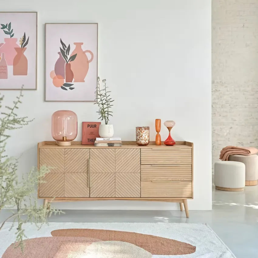 Buffet Japandi Vintage 2 Portes 3 Tiroirs – Axelle
