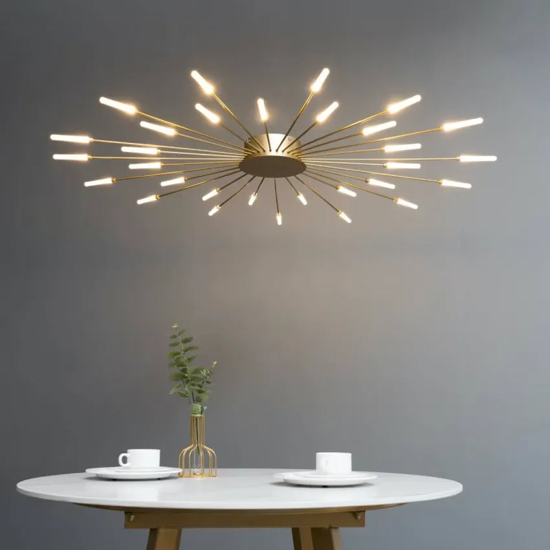 Plafonnier Japandi Métal Aluminium & Acrylique Doré – Isco