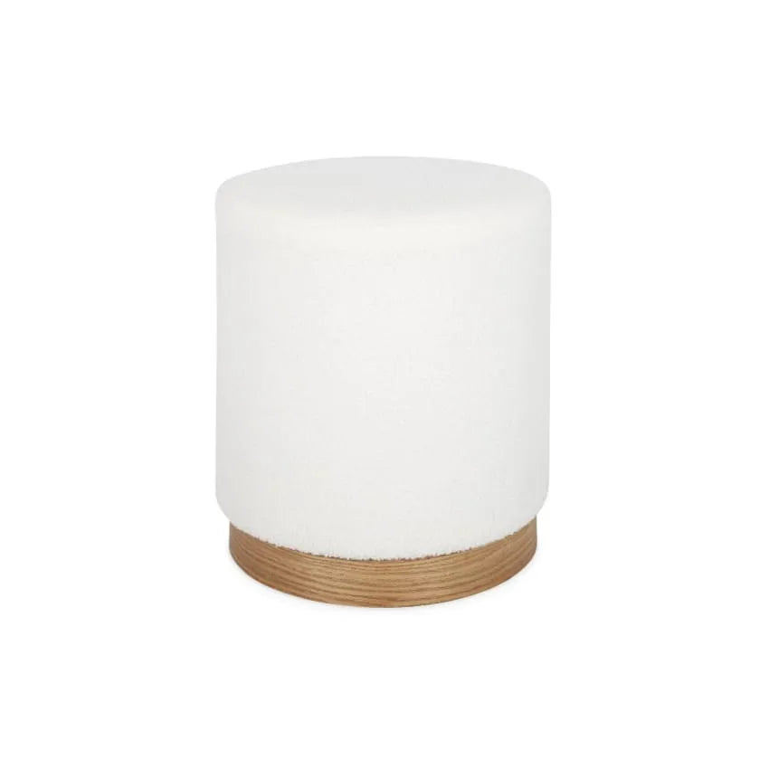 Tabouret Japandi Scandinave Bouclette Blanche – Klaus
