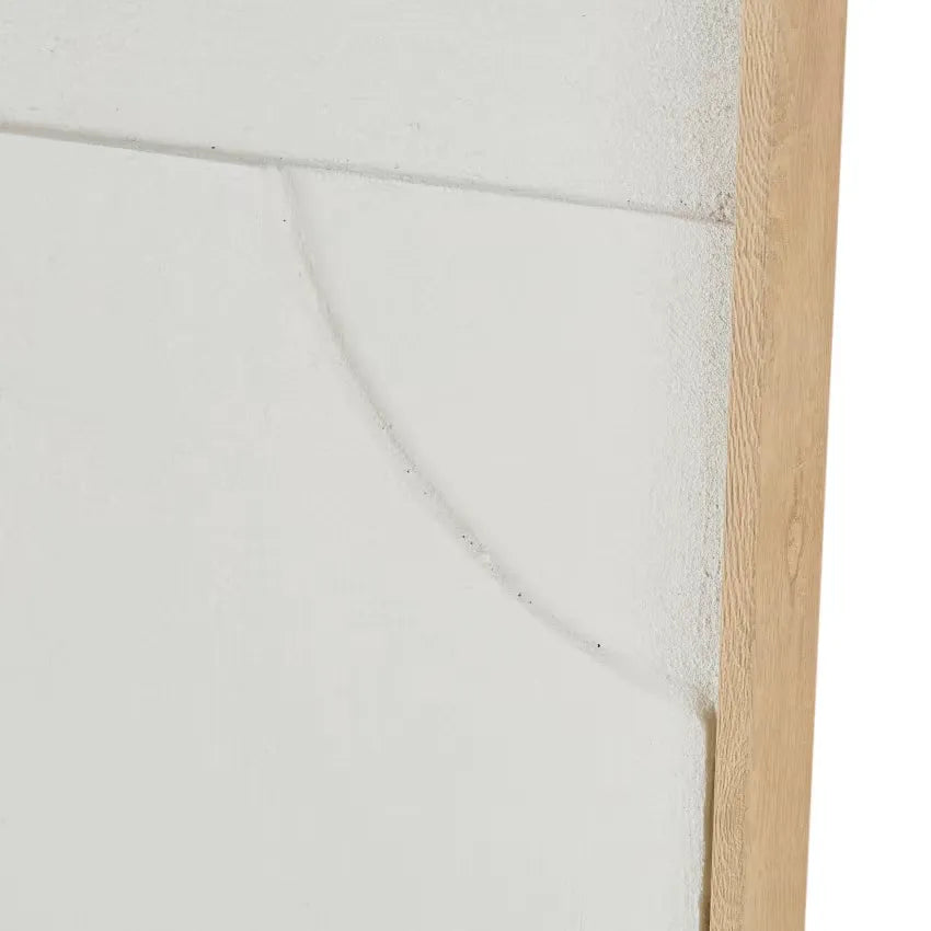 Toile Japandi Triptyque Abstrait Reliefs Écrus 180x120 – Hebi