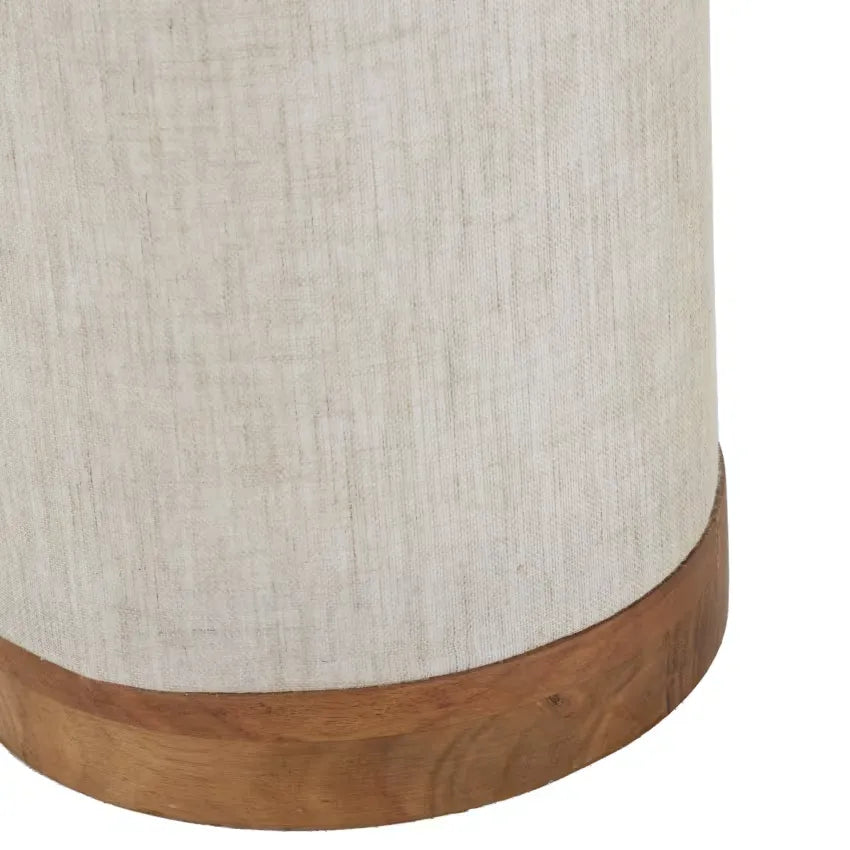Lampadaire Japandi Bois de Manguier & Lin Beige H140 – Saliah