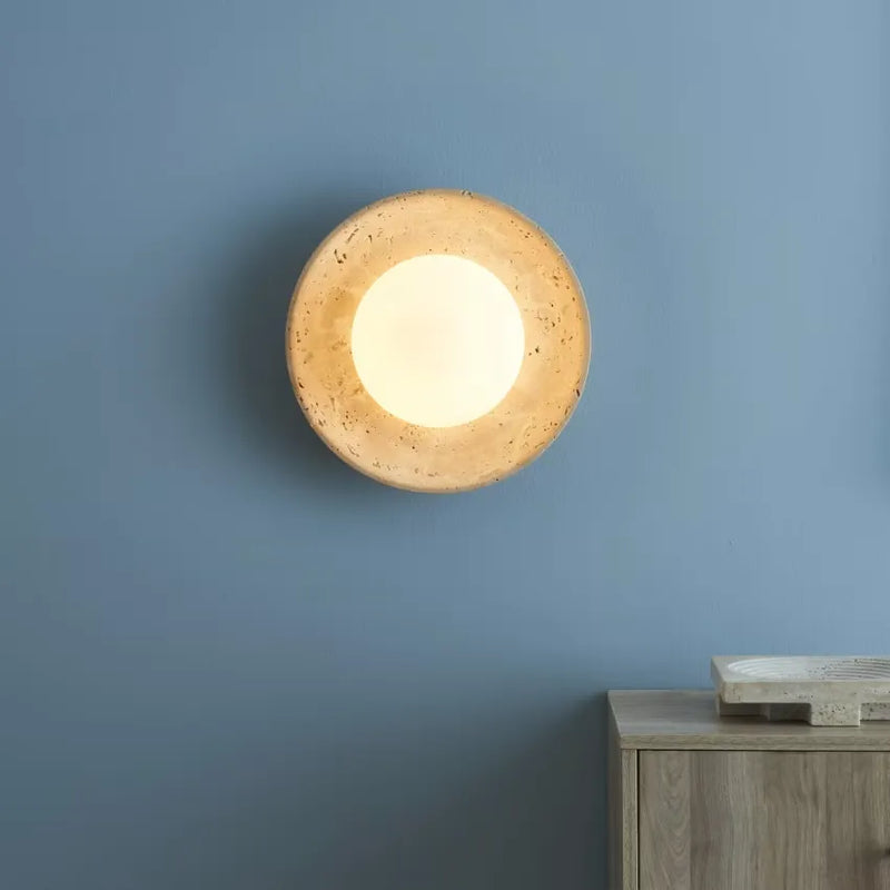 Plafonnier Japandi Verre Beige/Blanc & Bois – Jio