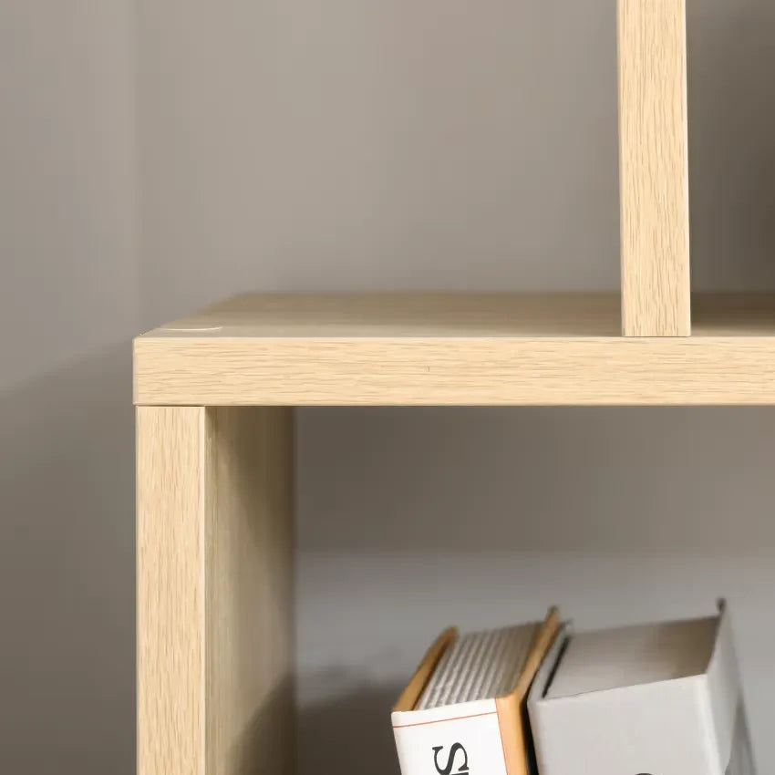 Étagère Japandi Zig-Zag Chêne Clair – Homcom