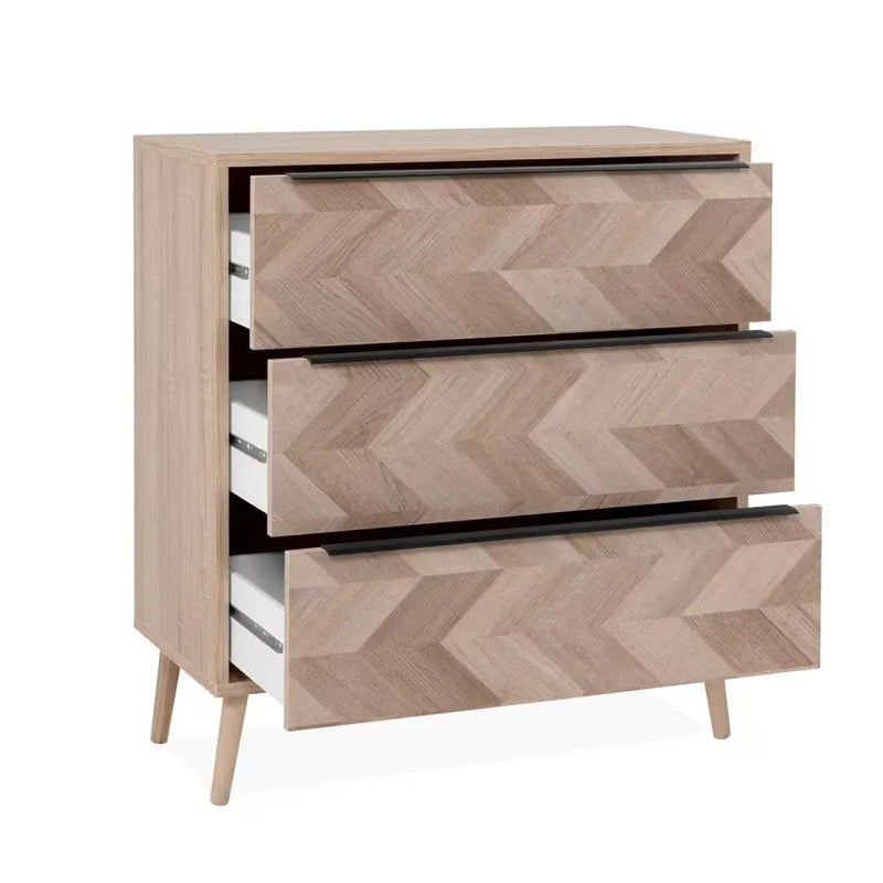Commode Japandi Bois Chevron 80 cm – Torun