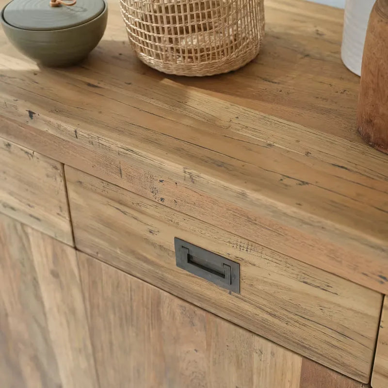 Buffet Japandi Teck Recyclé Massif 200 cm – Cargo