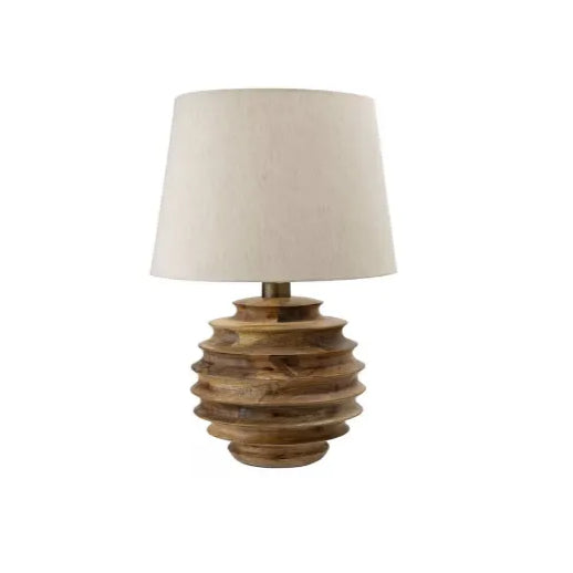 Lampe Japandi Céramique & Tissu Beige – Magny