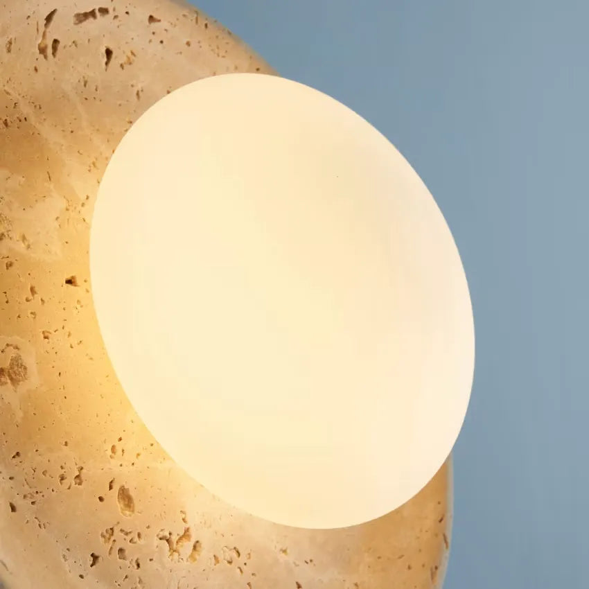 Plafonnier Japandi Verre Beige/Blanc & Bois – Jio