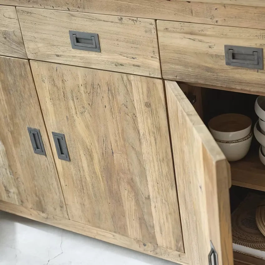 Buffet Japandi Teck Recyclé Massif 200 cm – Cargo