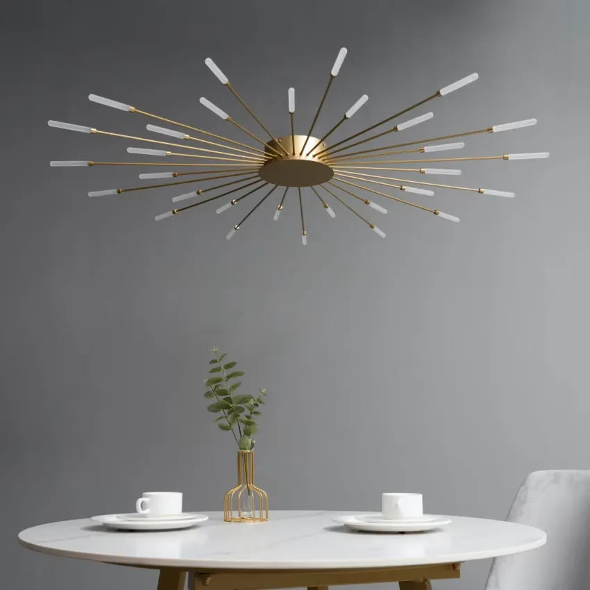 Plafonnier Japandi Métal Aluminium & Acrylique Doré – Isco