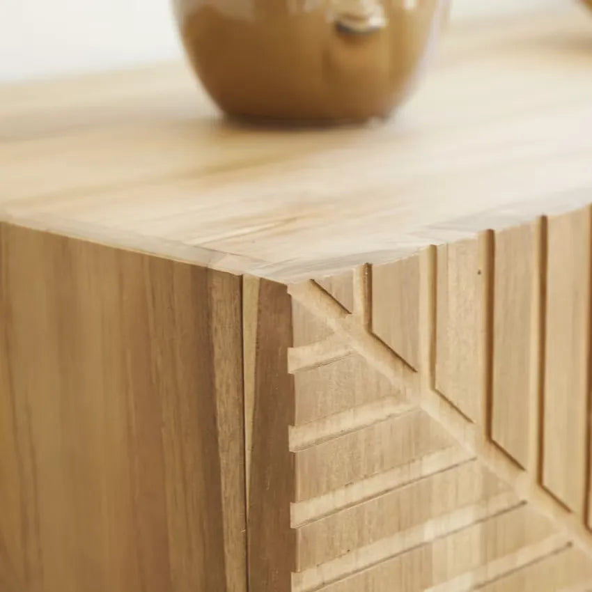 Buffet Japandi Teck Massif & Métal 120 cm – Portland