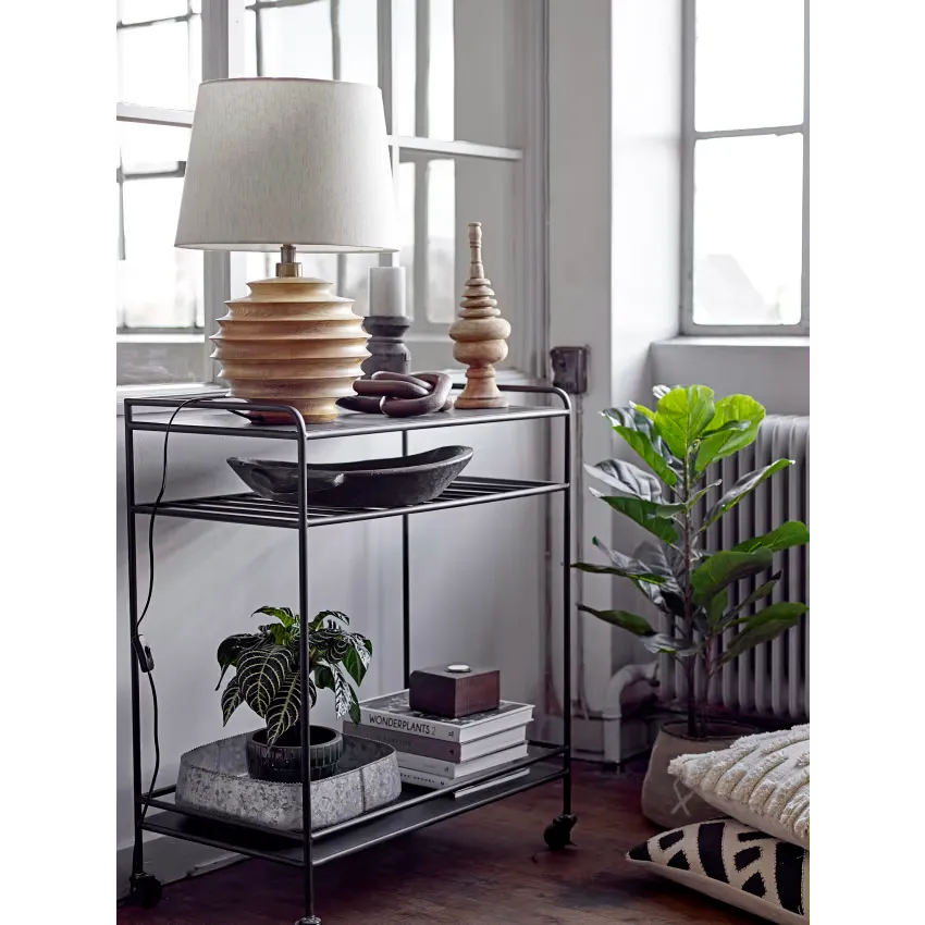 Lampe Japandi Céramique & Tissu Beige – Magny