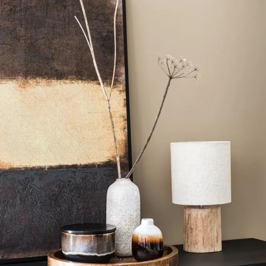 Lampe Japandi Eucalyptus & Coton Écru – Calvi