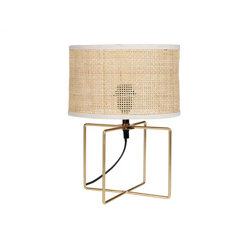 Lampe Japandi Métal & Rotin Beige – Yuca
