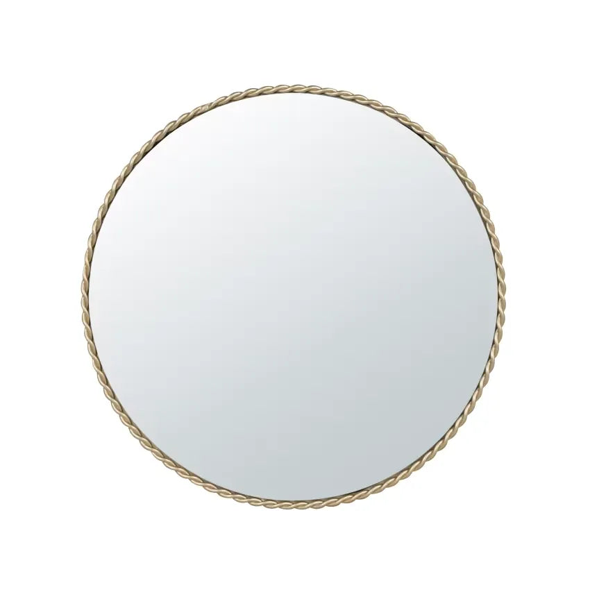 Miroir Japandi Rond Métal Torsadé Doré Ø 28 – Albania