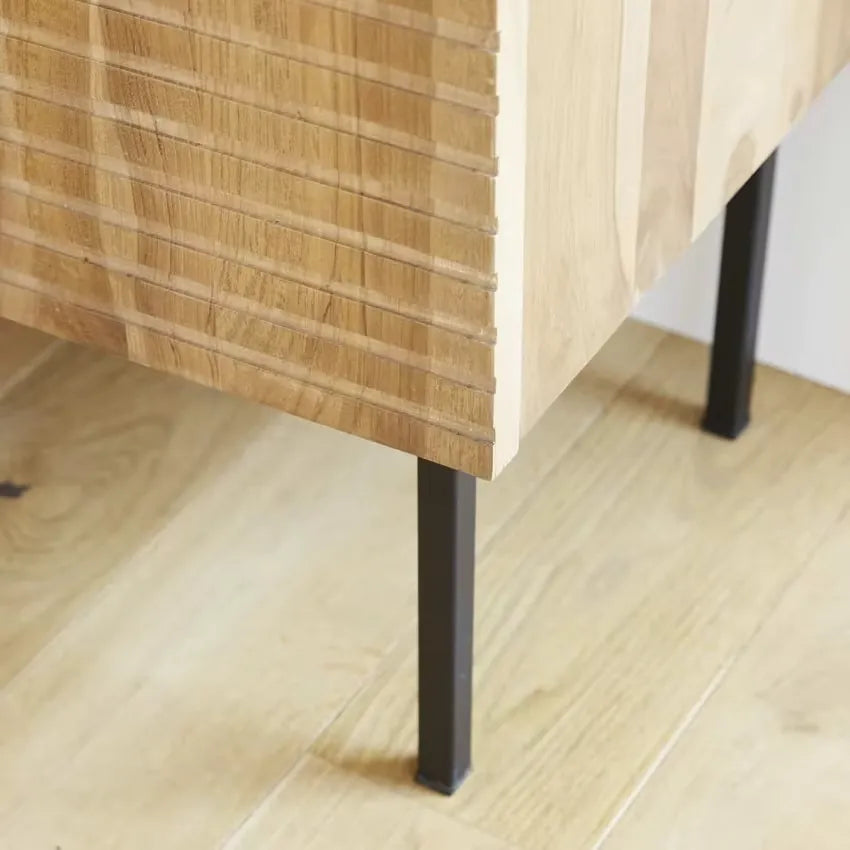 Buffet Japandi Teck Massif & Métal 120 cm – Portland