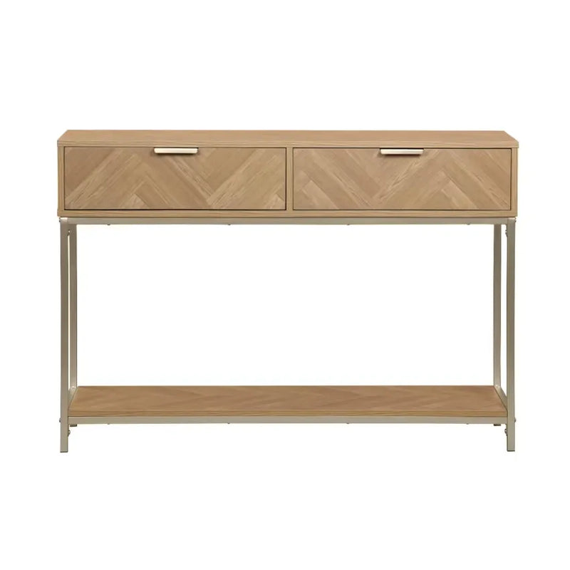 Console Japandi Chevrons Bois 2 tiroirs – Budapest