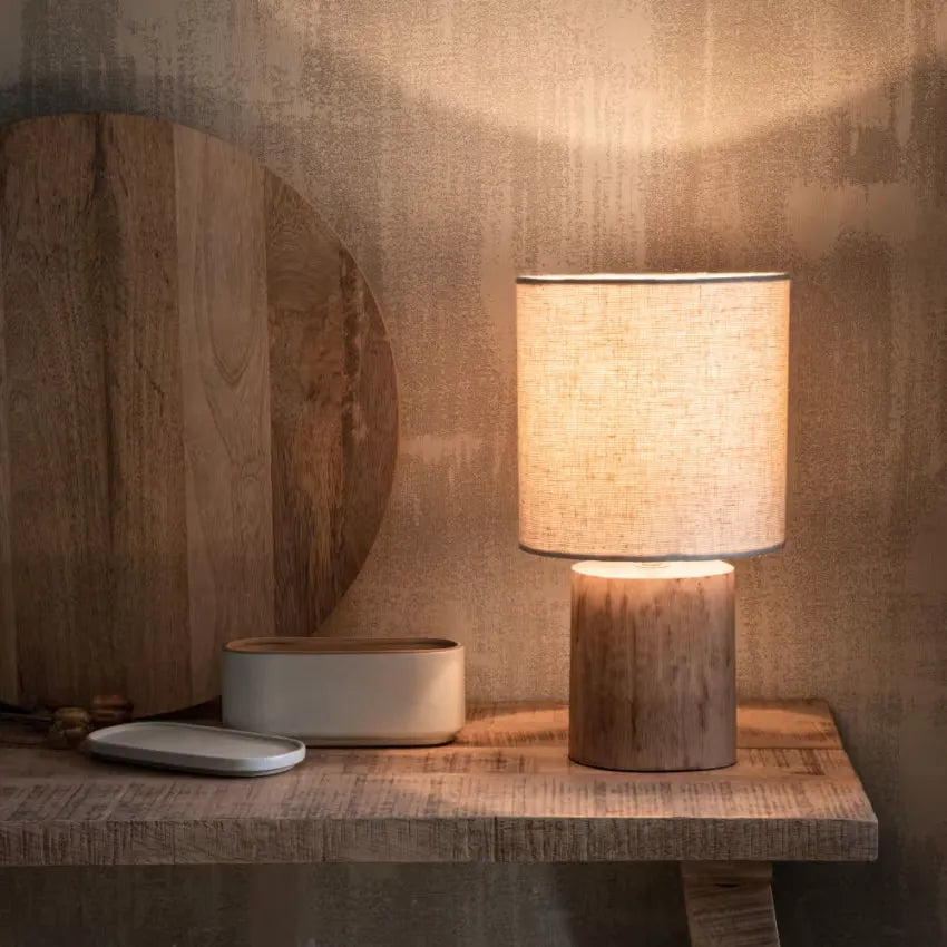 Lampe Japandi Eucalyptus & Coton Écru – Calvi