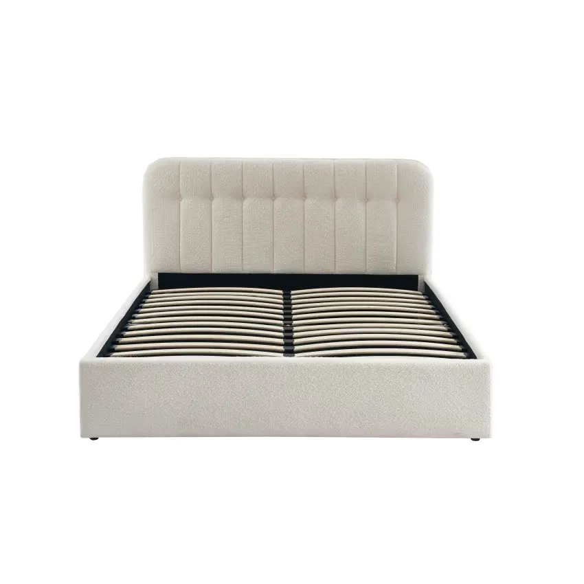 Lit Japandi 160x200 Coffre Bouclette Écru – Andre