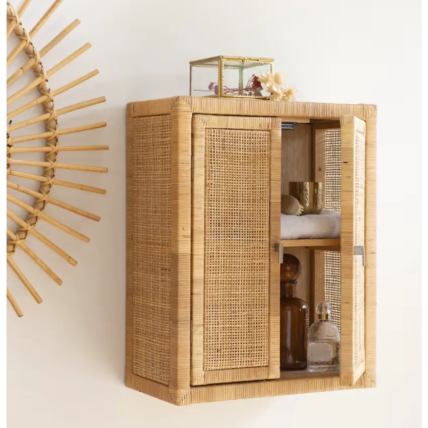 Étagère Japandi Cannage Rotin Beige – Saigon