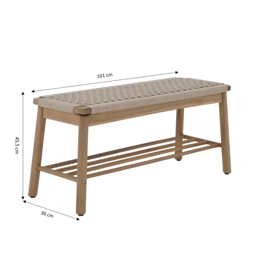 Banc Japandi Acacia & Corde Beige – Tavao