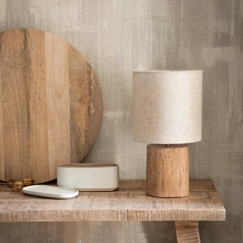 Lampe Japandi Eucalyptus & Coton Écru – Calvi