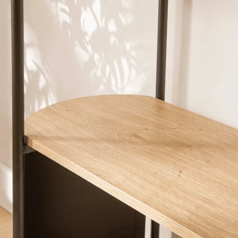 Étagère Japandi 4 Niveaux Bois & Métal Noir – Eklo