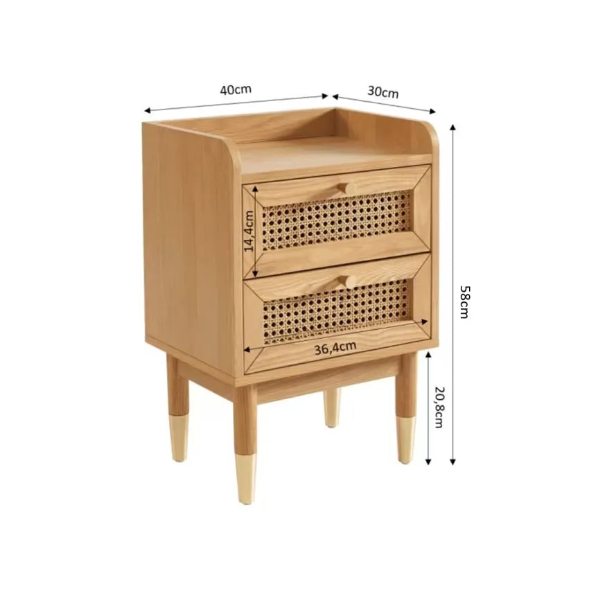Table de chevet Japandi Chêne & Cannage – Leon