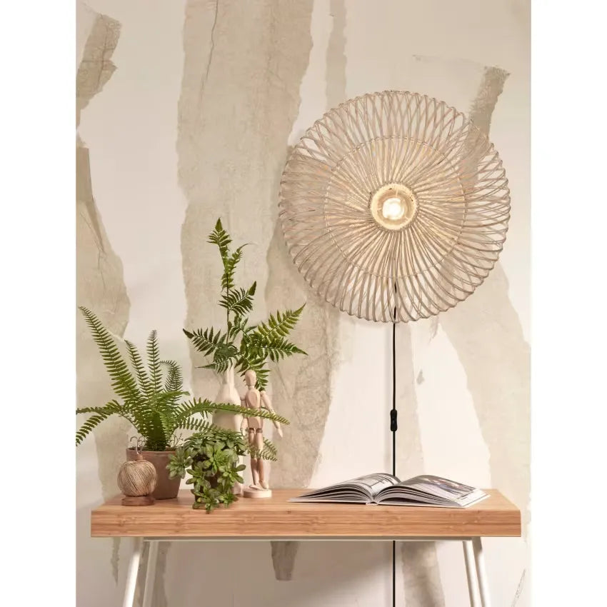 Suspension Japandi Rotin Blanc Ø 55 – Zanzibar