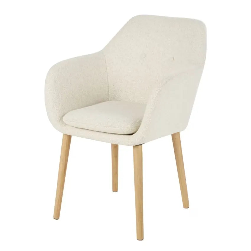 Fauteuil Japandi Bouclette Écrue – Arnold