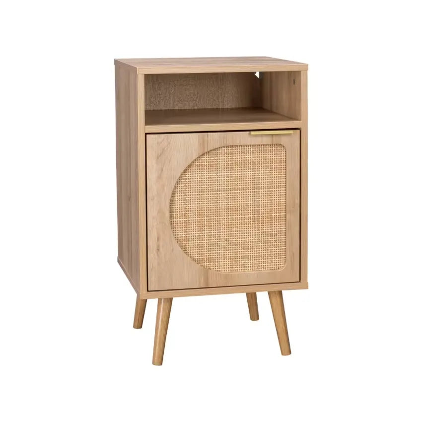 Tables de chevet Japandi Bois & Cannage Arrondi – Eva