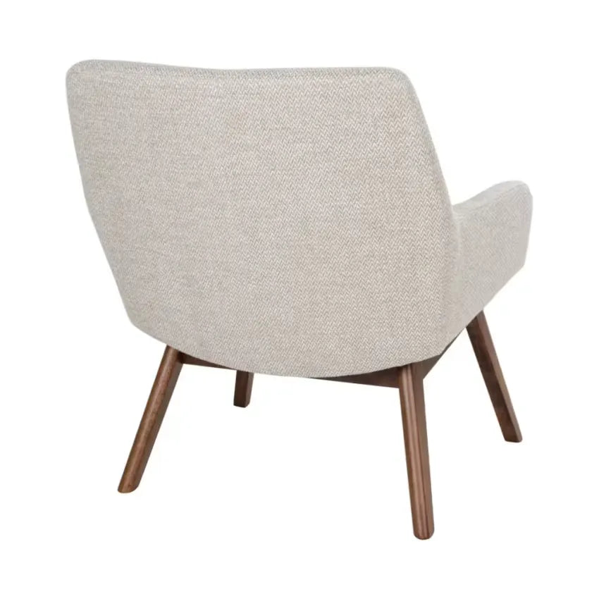 Fauteuil Japandi Tissu Écru & Bois Naturel – London