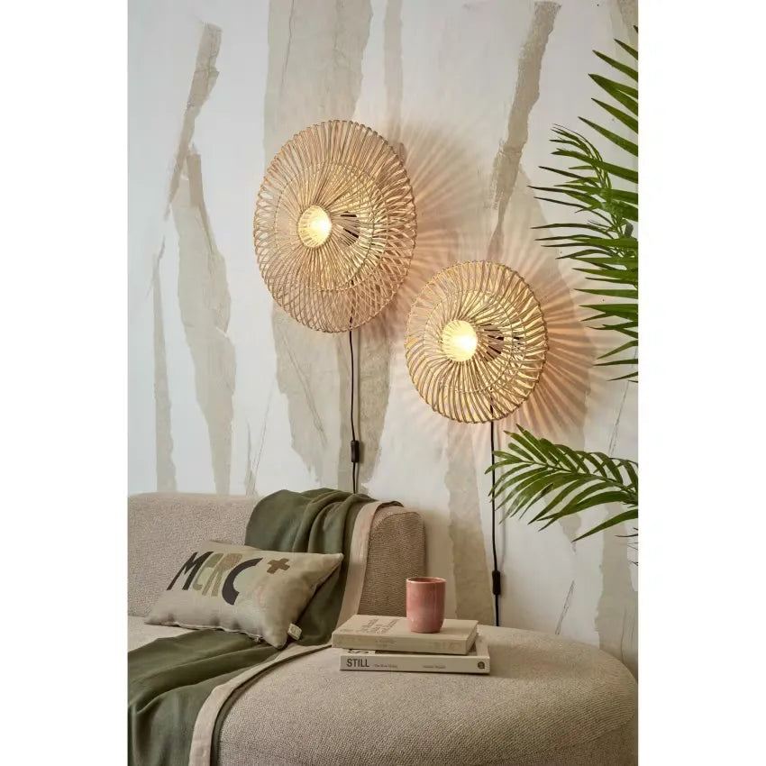 Suspension Japandi Rotin Blanc Ø 55 – Zanzibar