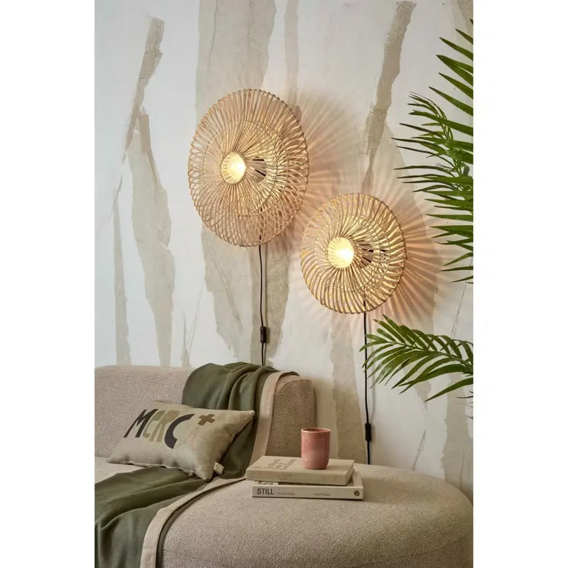 Suspension Japandi Rotin Blanc Ø 55 – Zanzibar